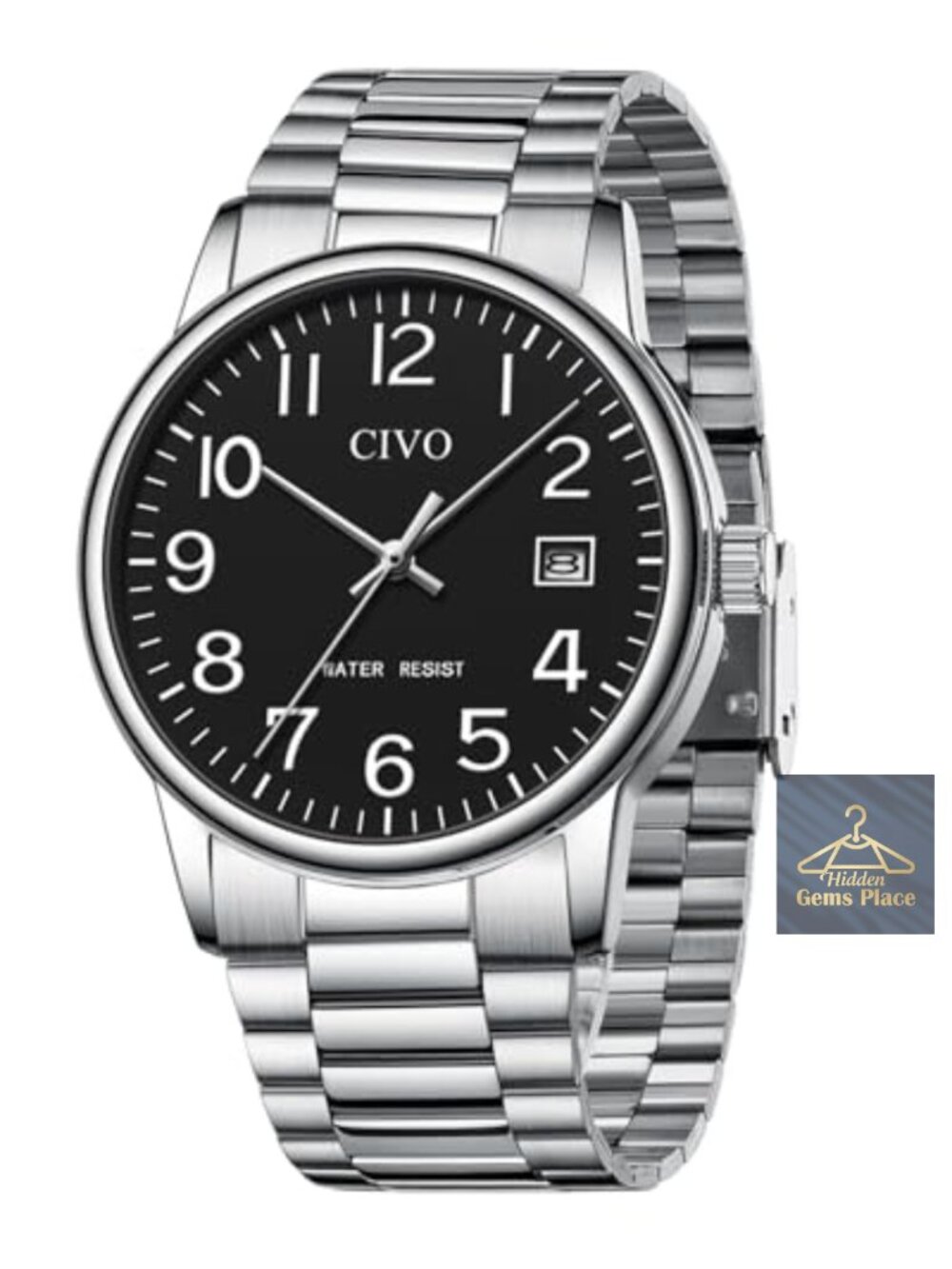 Men's Analog Quartz Wrist Watch Stainless Steel Strap Easy Read